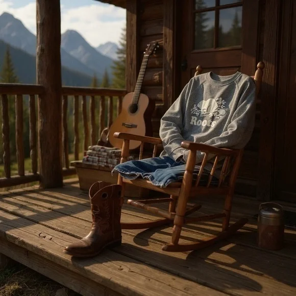 Roots  Logo Salt & Pepper Crewneck Fitted Sweatshirt - Picture 2 of 14